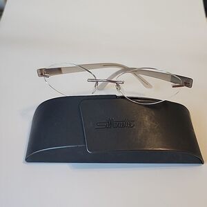 SILHOUETTE 7608 40 6057 17-140 Rimless Pink Beige Eyeglass Frame Plastic Oval